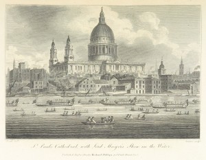Phillips(1804)_p341_-_St_Pauls_Cathedral_with_Lord_Mayors_Show_on_the_Water