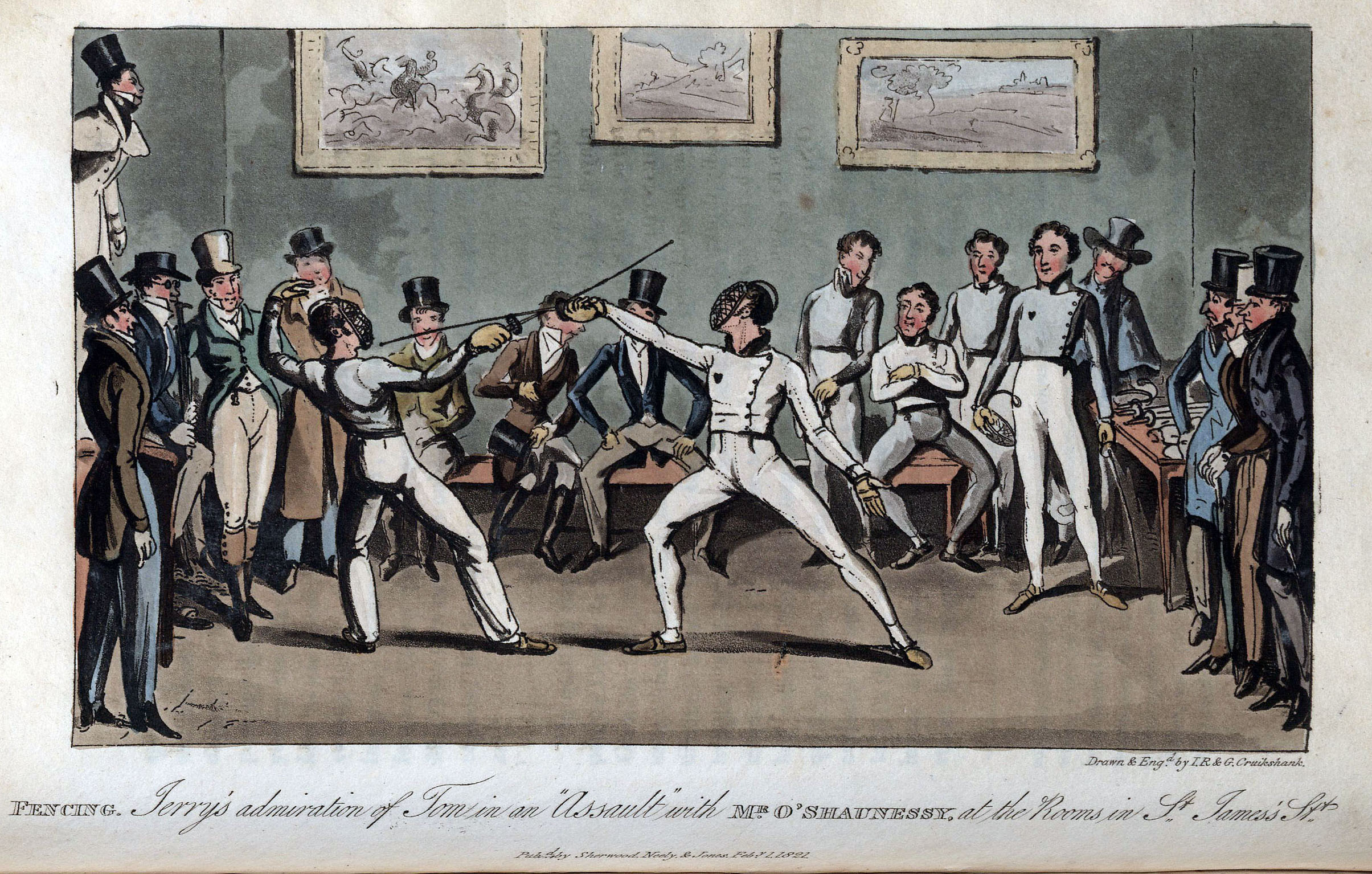 15 - Fencing - Jerry's admiration of Tom in an Assault with Mr O'Shaunessy, at the Rooms in St James's Srt