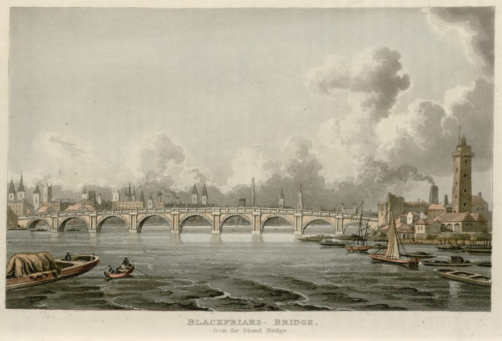 70 - Papworth - Blackfriars Bridge, from the Strand Bridge